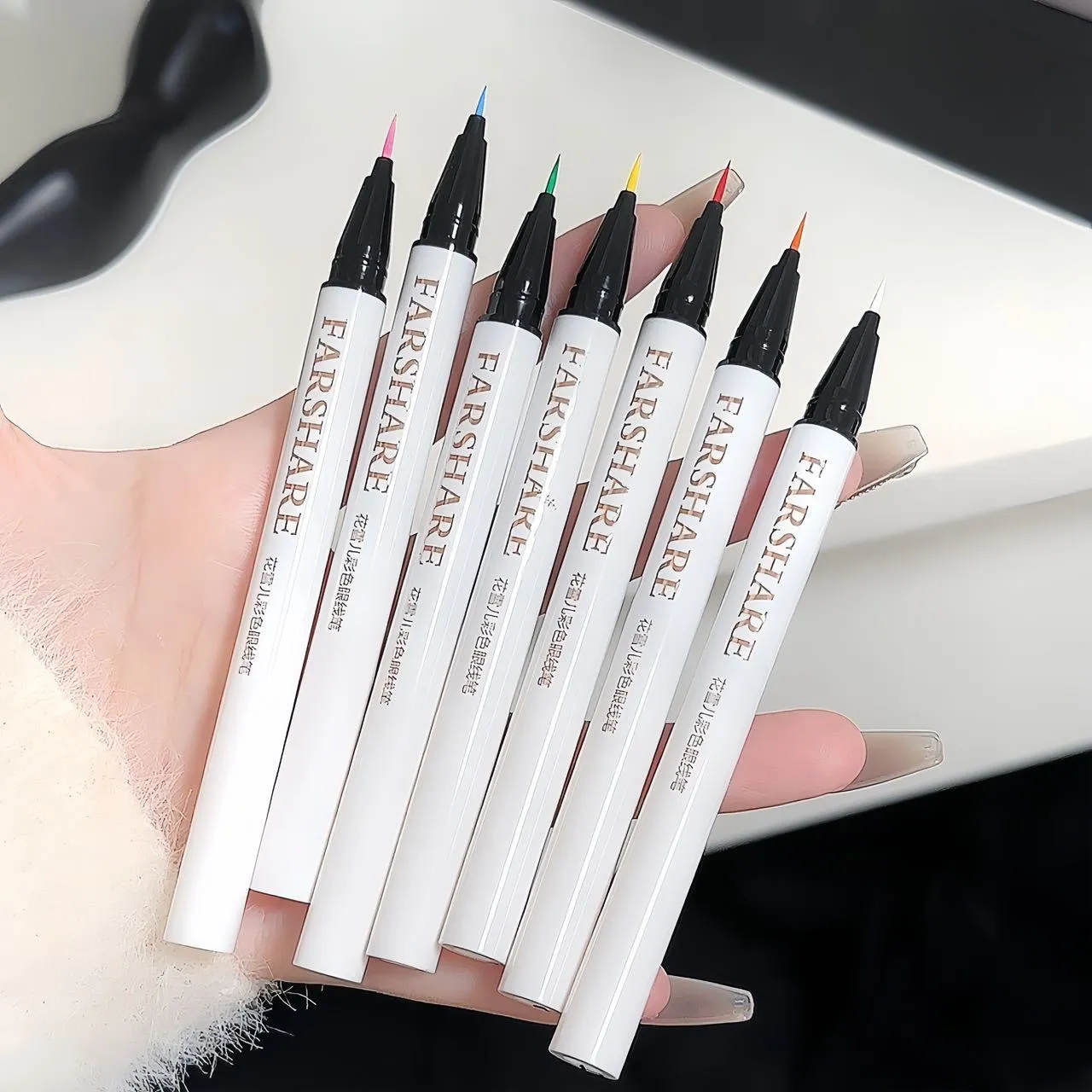 Αδιάβροχο στυλό ματιών 12 χρωμάτων Ultra-fine Tip Liquid eyeliner μακράς διαρκείας Eye Liner Quick-Dry Πολύχρωμο μακιγιάζ για Cosplay