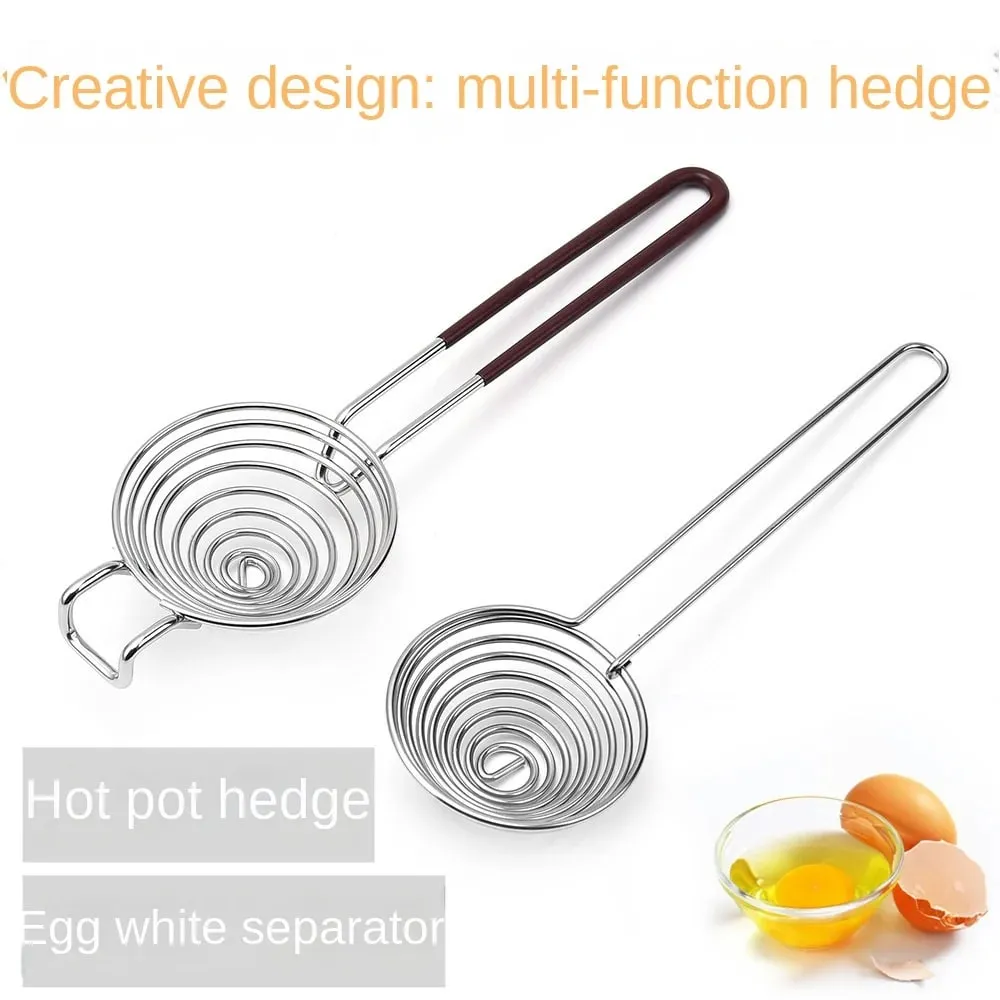 1Pc stainless steel egg white separator creative extended handle protein egg white egg yolk separator hot pot fishing — image 1