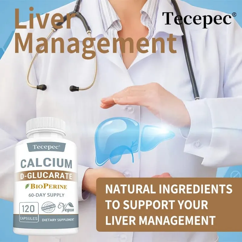 Calcium D-Gluconate Capsules - for Liver Detox & Cleansing Fat Burning Prostate Metabolism Menopause Non-GMO Keto Friendly — image 5