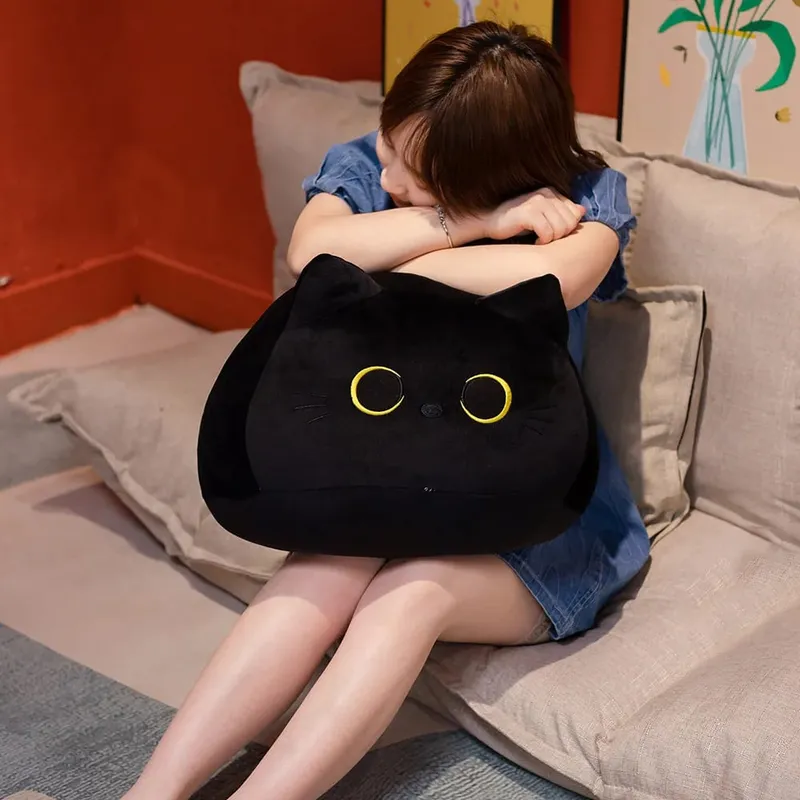 18cm/40cm/55cm Black Cat Shaped Soft Plush Pillows Doll Lovely Cartoon Animal Stuffed Toys Girls Birthday Gifts Ornaments — image 7