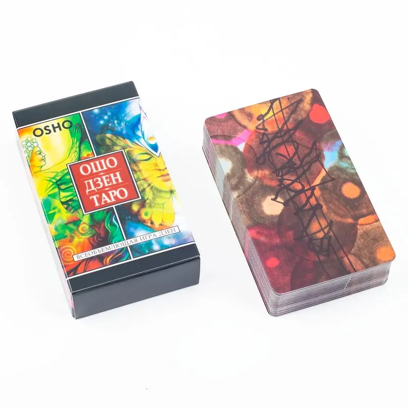 ОШО ДЗЕН ТАРО OSHO ZEN TARO 79Pcs รัสเซีย Visions Fate Divination ไพ่ทาโรต์ FortuneTelling การ์ดเกม Party Board Game10.3x6CM