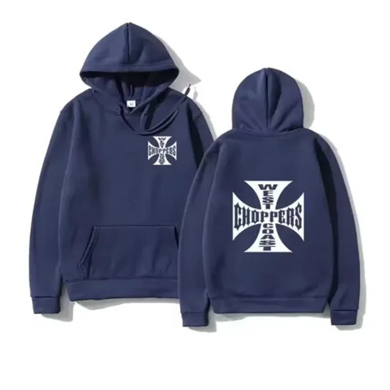 West Coast Iron Cross Choppers imprimé hommes à capuche mode Cool sweat unisexe mode polaire sweat à capuche Streetwear — image 8