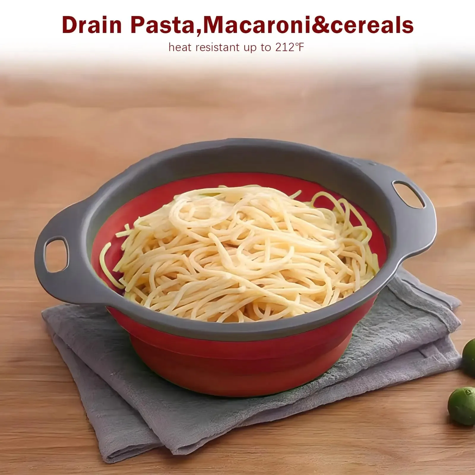 Kitchen Strainer Colander Set 2PCS Food Strainers for Kitchen Collapsible Colander with Plastic Handles for Pasta and Spaghetti