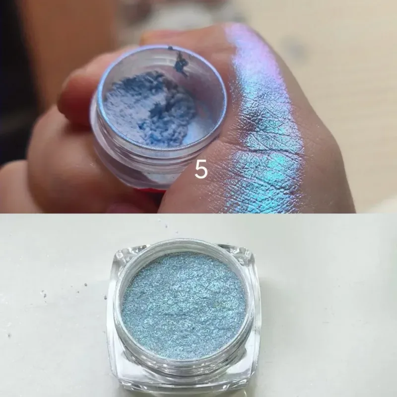 Glitter Eyeshadow Powder Long Lasting Chrome Chameleon Holographic Eyeshadow Powder Pigment Eye Makeup For Women Cosmetic
