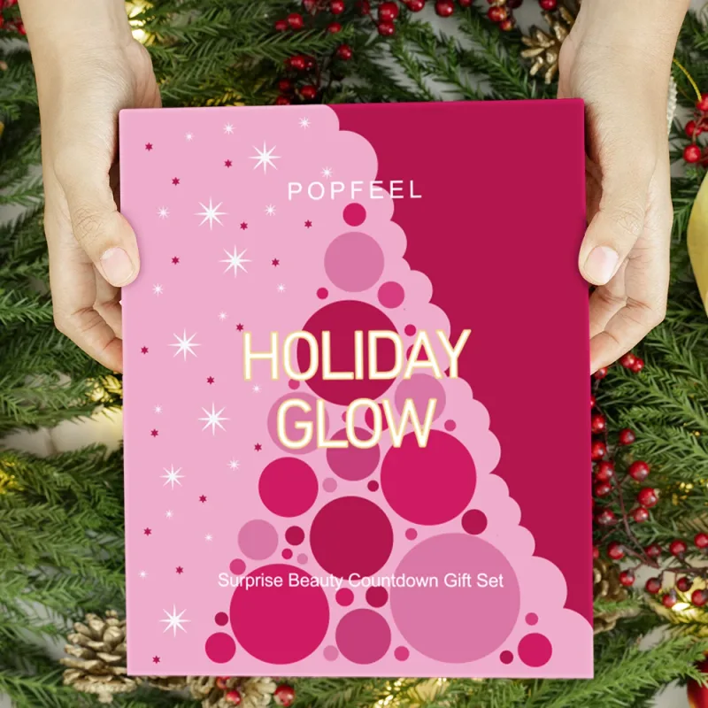 24 Day Holiday Glow Advent Calendar Complete Makeup Set with Skincare Brushes & Cosmetics 24 Surprise Beauty Gift Box