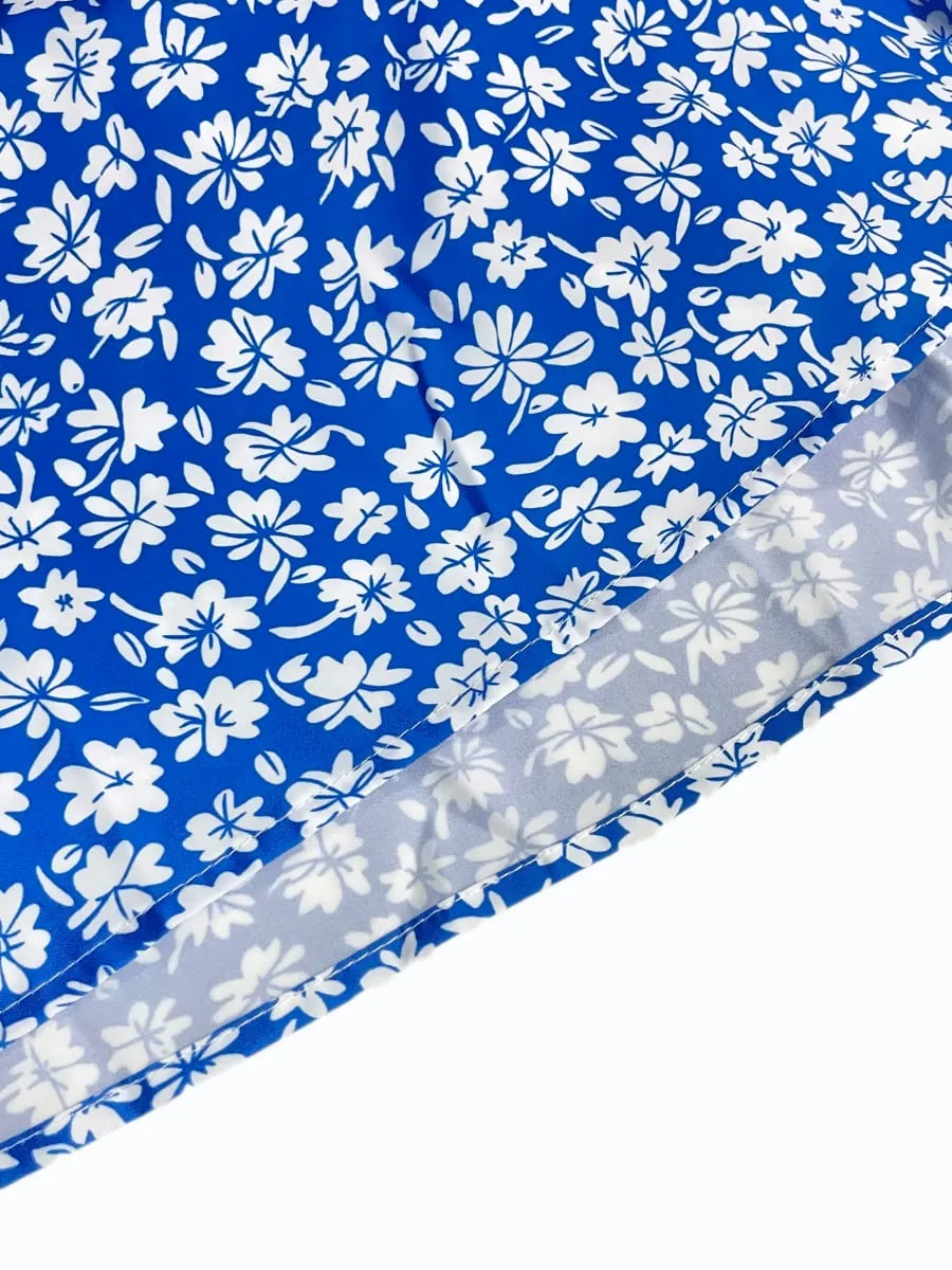 The cami dress with small flower prints a backless design and thin spaghetti straps is suitable for beach vacations and summer — image 5