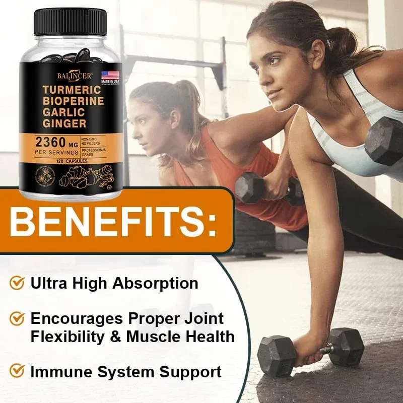 Curcumin Inflammation Support Black Pepper for Maximum Absorption Natural Premium Joint Flexibility and Muscle Health Support