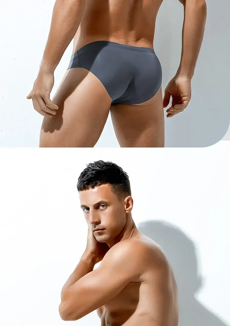 1PCS männer Low-Taille Eis Seide Unterwäsche Sommer Charme Dreieckige Hosen Individualität Bequeme Atmungsaktive männer Unterhose — image 17
