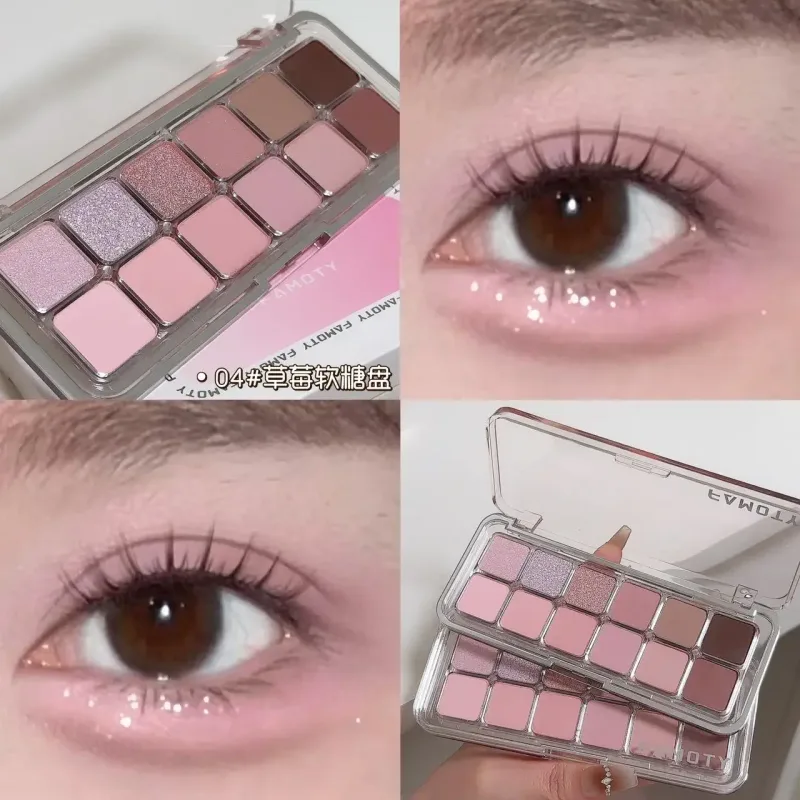Paleta de sombras de ojos de baja saturación de 12 colores, paleta de maquillaje de ojos de albaricoque y té mate, maquillaje diario de tierra, sombras de ojos de larga duración — image 11