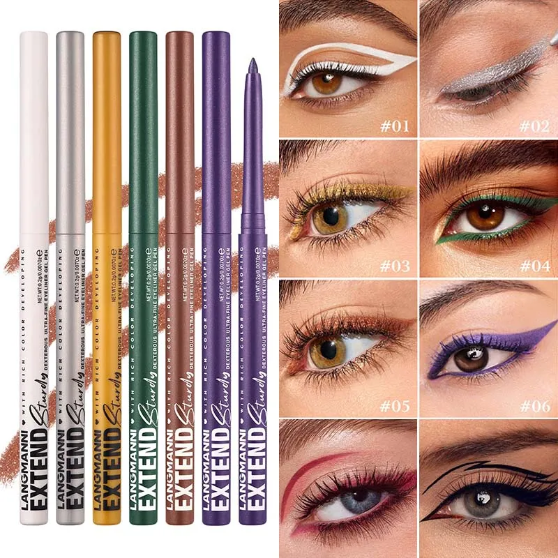 Waterproof Eyeliner Gel Pencil Gold Brown Lying Silkworm Pen Soft Easy Wear High Pigment Matte Eyeliner Lasting Shiny Eye Makeup — image 1