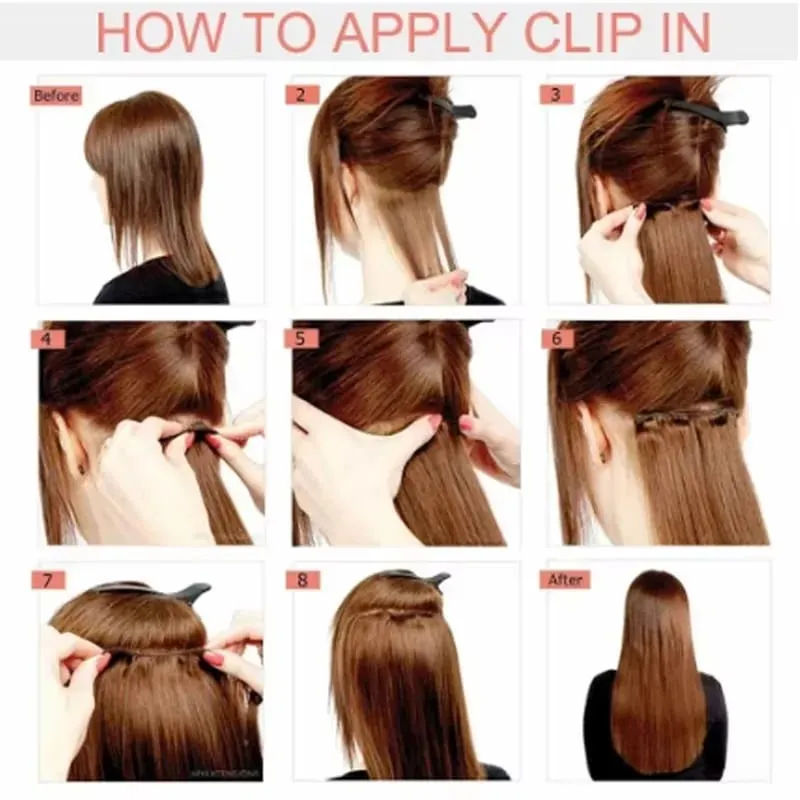 18Inch Synthetic Extension 16 Clips Blonde Hair Natural Long Wavy 7Pcs/Set Heat Resistant Fiber Hairpiece Black Brown Hairstyle — image 6