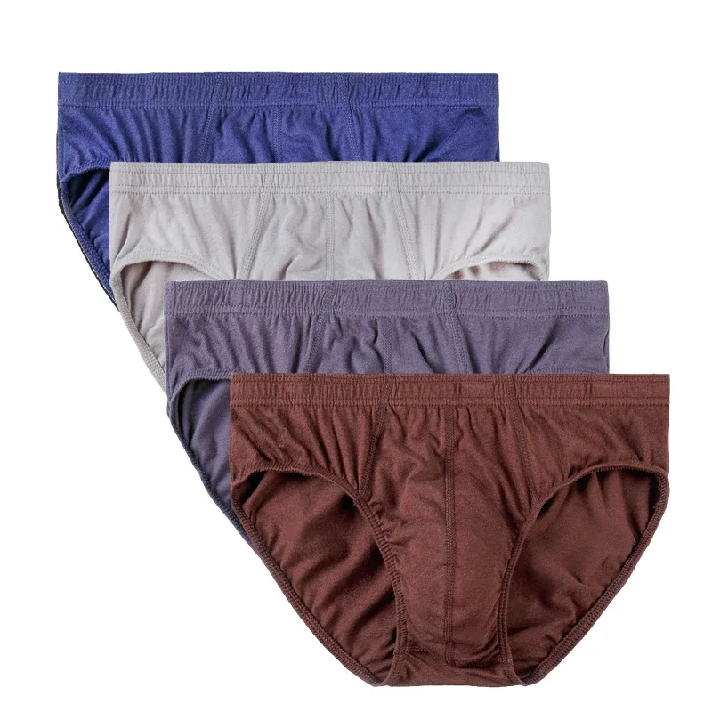 4 Pcs/Lot Men's 100% Cotton Breathable Briefs Comfortable Male Underwear Lingerie Panties Underpants Plue Size Xl -5Xl — image 13