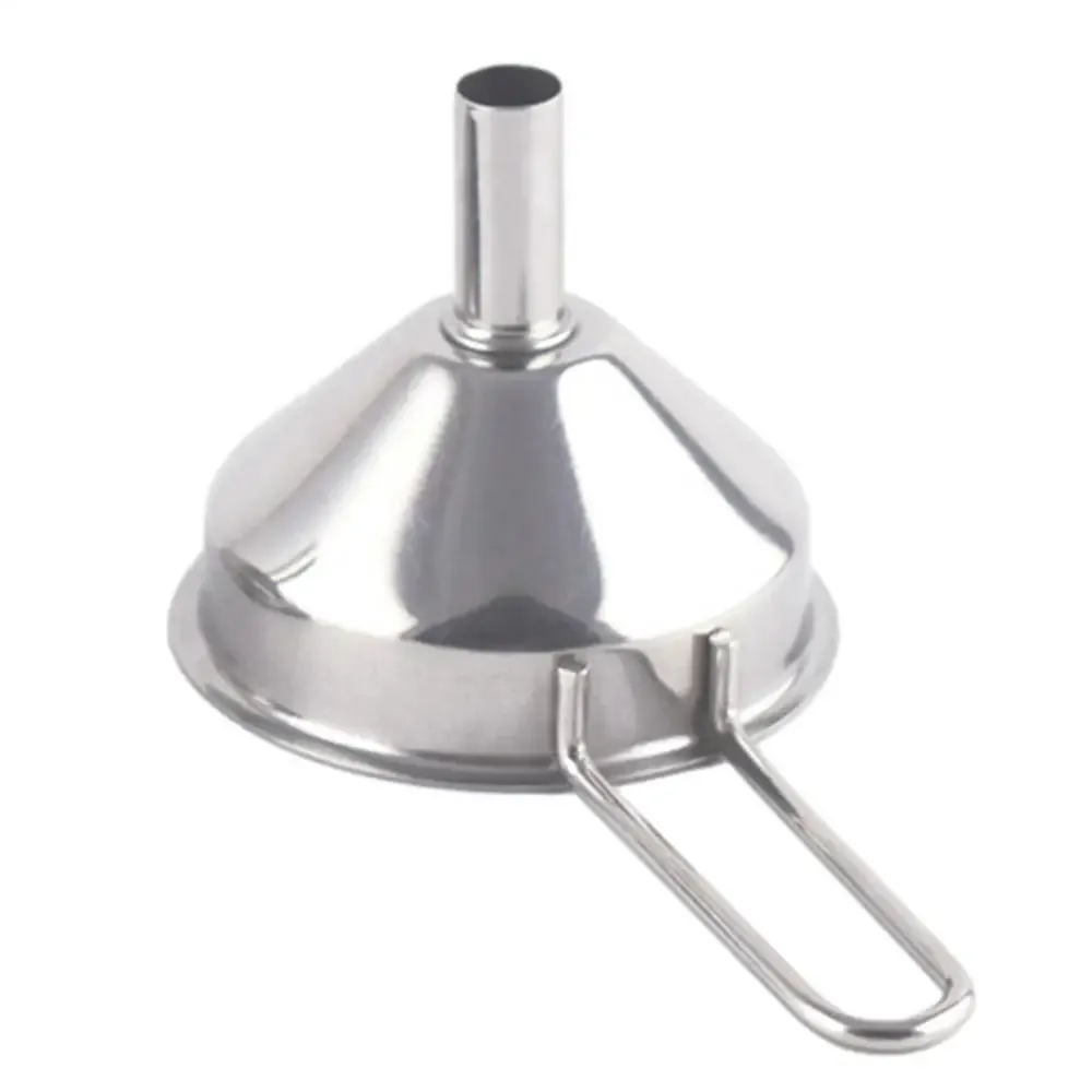 1PC Stainless Steel Mini Funnel Kitchen Oil Liquid Funnel With Stable Handle Wide Mouth Funnel For Canning Kitchen Tools