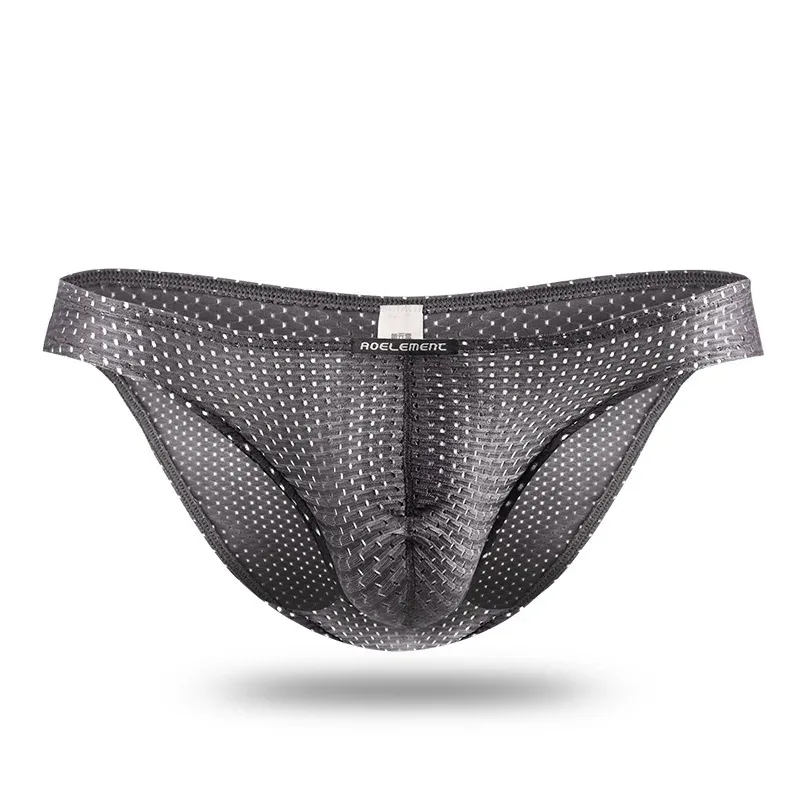 2PCS Tight ice silk transparent briefs men's small briefs mesh eyes youth bottoms breathable — image 31