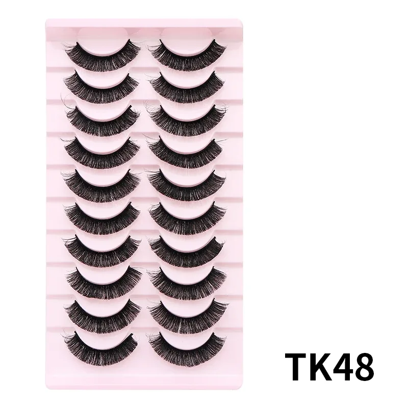 10 Pairs Russian DD Curl Bulk Fluffy Strip Lashes Natural Soft False Eyelashes Reusable Handmade Eye Lashes for Daily&Party — image 14