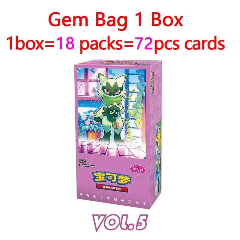 Original Pokemon GemPack Cards Vol.5 Vol.3 Vol.2 Vol.1 Trading PTCG Bag Gem Box Deck Sprigatito Eevee Pikachu Gengar Card Gift — image 9
