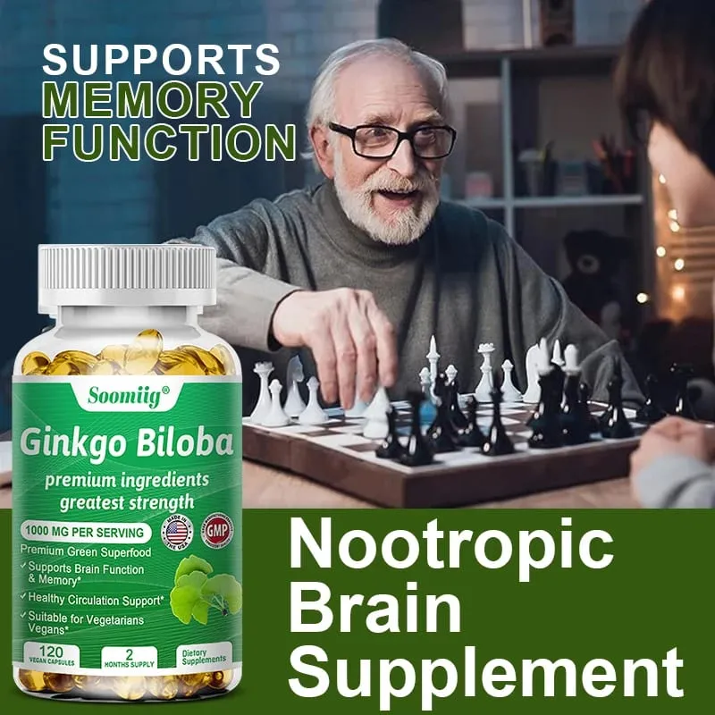 Ginko Biloba Capsules - Brain Supplement for Memory and Focus - Ginkgo Biloba Supplements for Good Vision — image 2