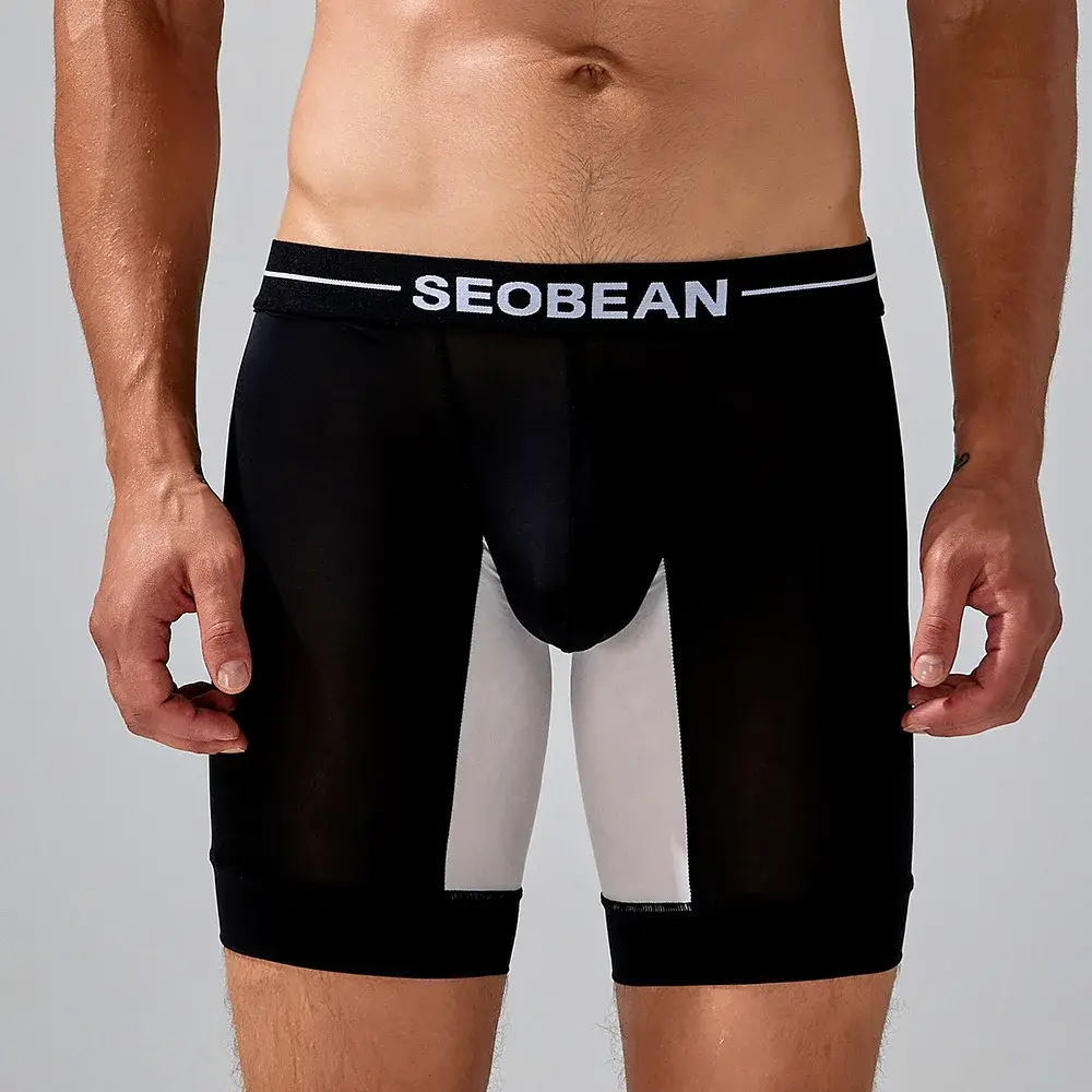 Spring new men's underwear trendy color matching long men's boxer underwear 240201 — image 1