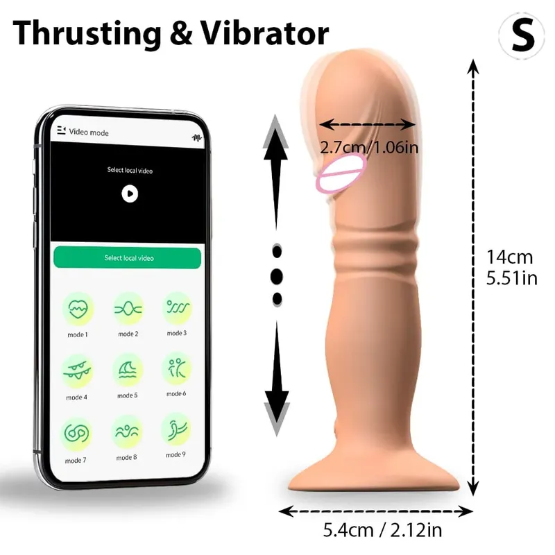 Thrusting Anal Plug Vibrator Wireless Control Prostate Massager Butt Plug Vibrating Suction Cup Dildo Adult Sex Toys for Men