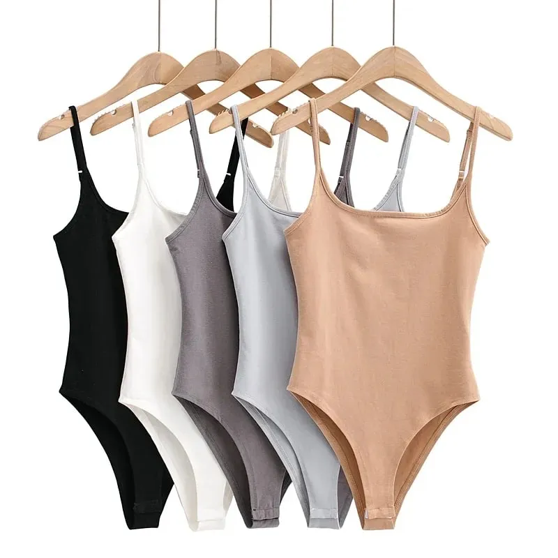 Summer New Arrivals in Store Pure Color Thin Stretch Knitted Sling One-Piece Sexy Beach Style — image 2
