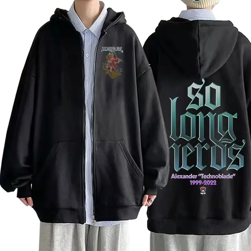 Technoblade Merch Print Zipper Hoodies Sweatshirts Harajuku Men Women Hip Hop Streetwear Casual Loose Hoodies Fashion Pullovers — image 19