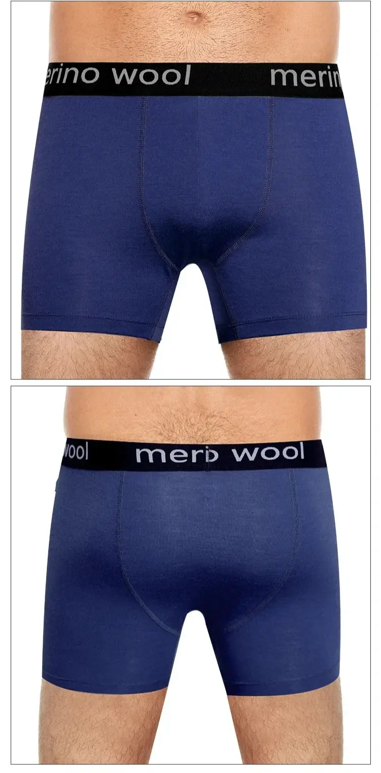 100% Merino Wool Boxer Briefs Men Merino Wool Underwear Boxer Shorts Everyday Soft Breathable Anti-Odor Sports Fitness Boxers