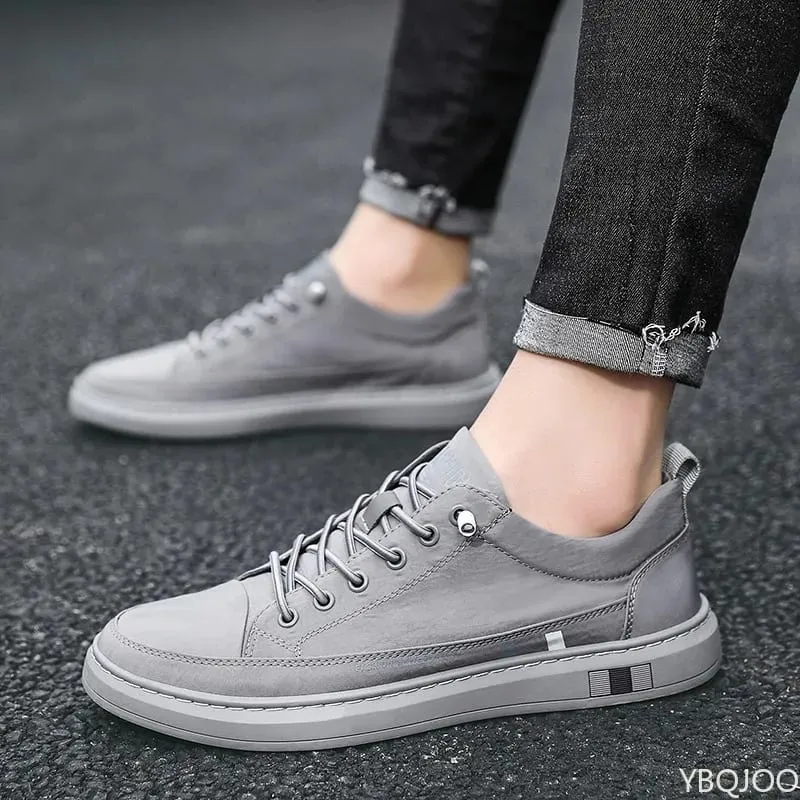 New Breathable Men Shoes Casual solid color lace up shoes Low cut comfortable Sneakers Trendy Male versatile flats Zapatos Homme — image 2