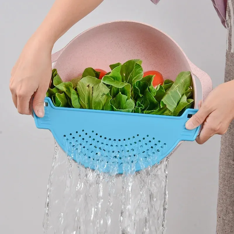 Pan Pot Strainer Plastic Pasta Spaghetti Practical Draining Tool Pot Strainer Pan Drainer for Home Kitchen Easy Draining — image 6