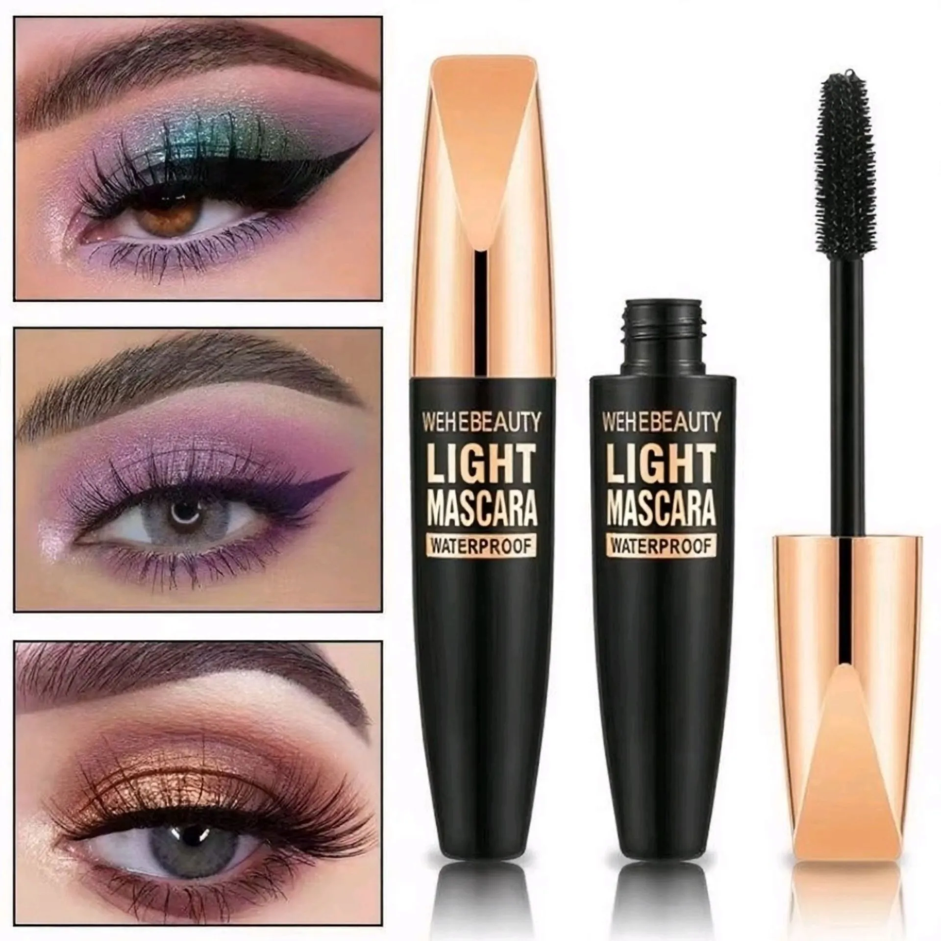 5D Eye Black Mascara Waterproof Lengthens Eyelashes Extension Μακιγιάζ ματιών μάσκαρα με ίνες μετάξι για γυναίκες Καλλυντικό Κορεάτικο μακιγιάζ — image 2
