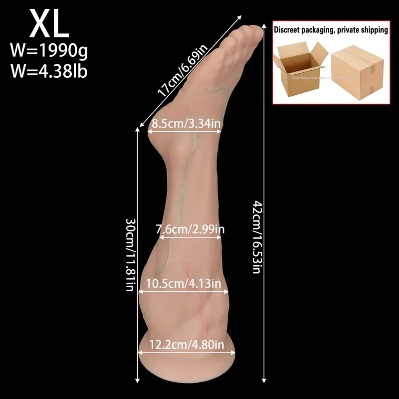 Obrovský silikonový anální kolík do chodidla Silný dildo na nohy Velký anální kolík Anální expandér Masturbátor Anus Dilator Sexuální hračky Hračky pro dospělé Sex Shop — image 17
