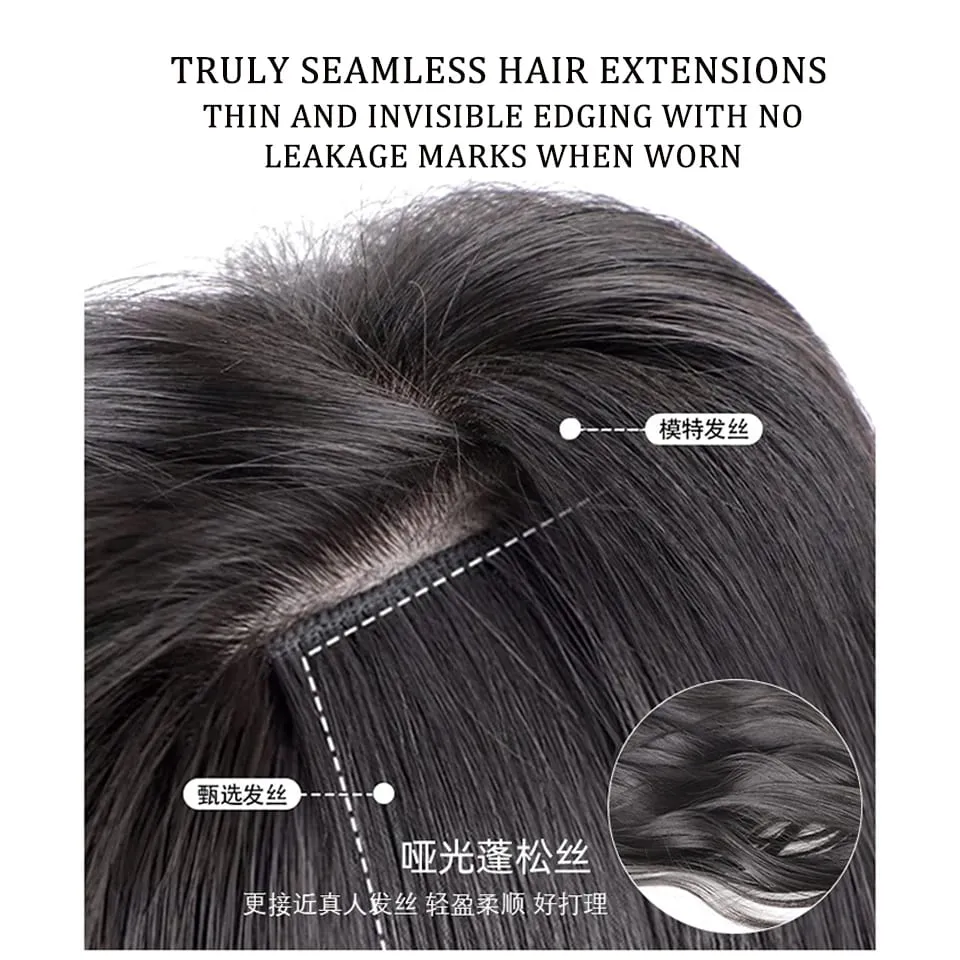 U Part Hair Extensions Synthetic Curly Wave Clips in Hair Extensions One Piece 3/4 Full Head Half Wig Straight Thick Hairpiece — image 2