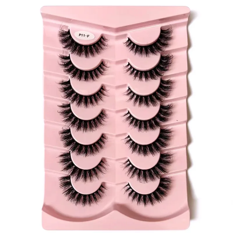 7 Pairs False Eyelashes Wispy Lashes Natural Look Fake Eyelashes Faux Mink Fluffy Strip False Lashes Pack — image 21