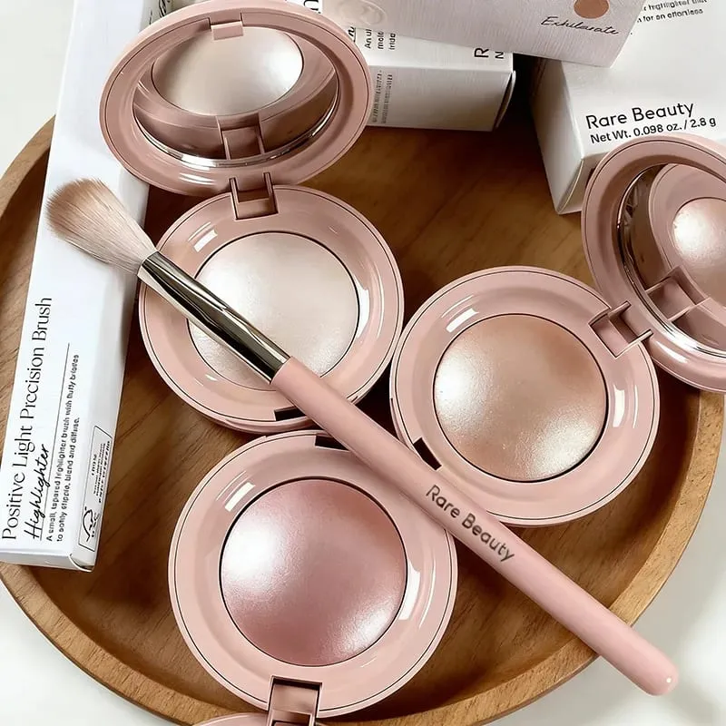 Rare Beauty High Gloss Highlight Matte Pink Fine Powder Cream Blusher Lasting Shiny Face Brightening Integrated Plate Glitter — image 1