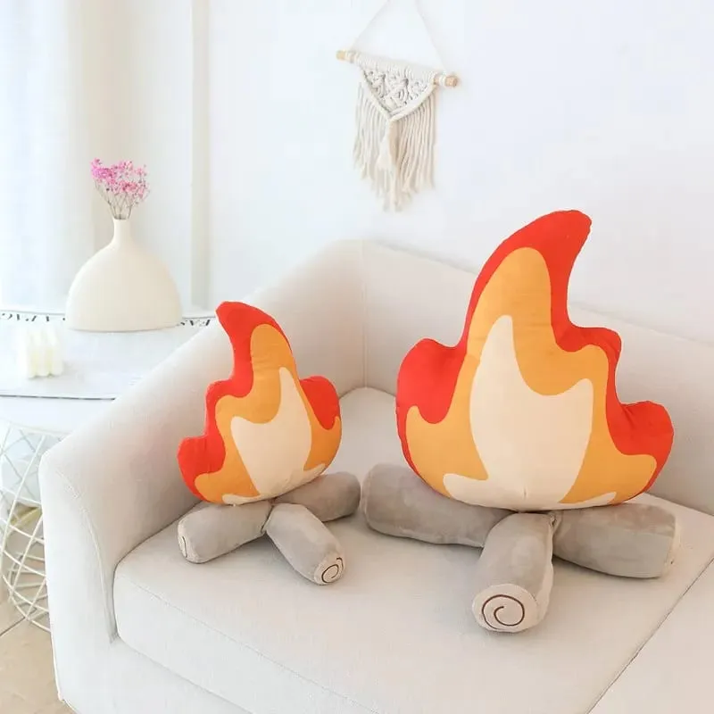 ZU 30/45cm Creative Plush Pillow Bonfire Stuffed Toy Funny Home Decor Campfire Cushion Emulational Fire Soft Doll — image 7