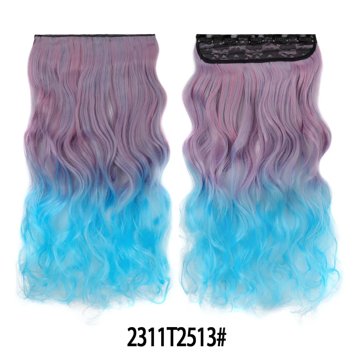 Jeedou One Piece 5 Clips Wavy Ombre Clip In Hair Extensions Long Water Wave Συνθετικά Σγουρά Μαλλιά Κομμάτι Rainbow Χρωματιστά Μαλλιά — image 31