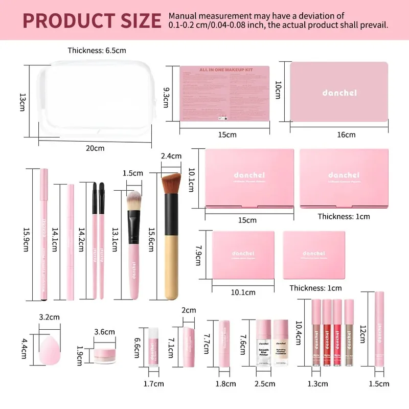 12Pcs Full Face Makeup Set Base Concealer Foundation Stick Blush Palette Eyebrow Pencil Lip Plumper Lipstick Skin Color Stick — image 6