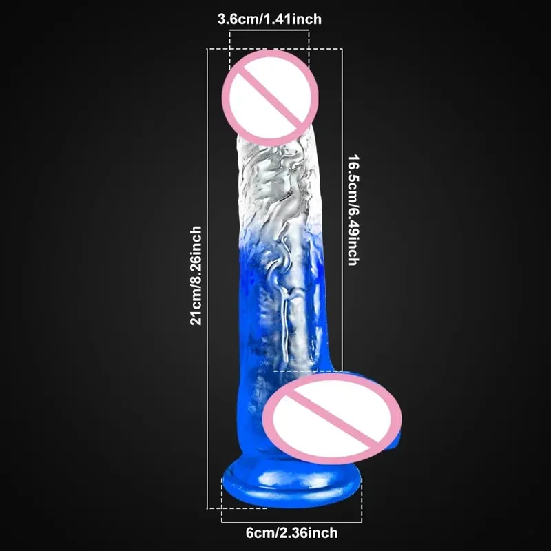 Jelly Dildo 4 Sizes Transparent Soft Realistic Penis Fake Dick Butt Plug for Woman Men Gay Sex Toys Female Vagina Anal Sex Toys — image 17