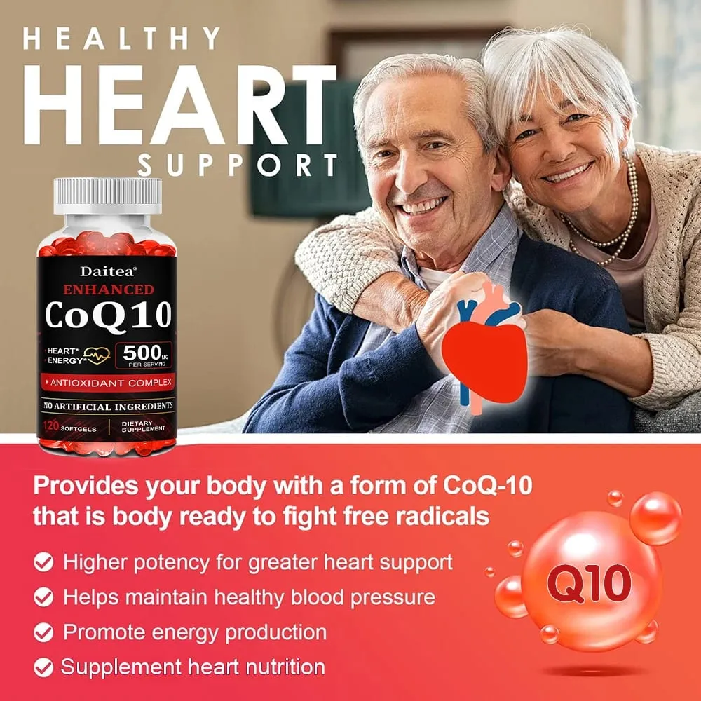 Vysoká absorpce CoQ10 500 MG - pro zdraví srdce a produkci energie - Vylepšené doplňky výživy CoQ10 s koenzymem Q10 — image 4