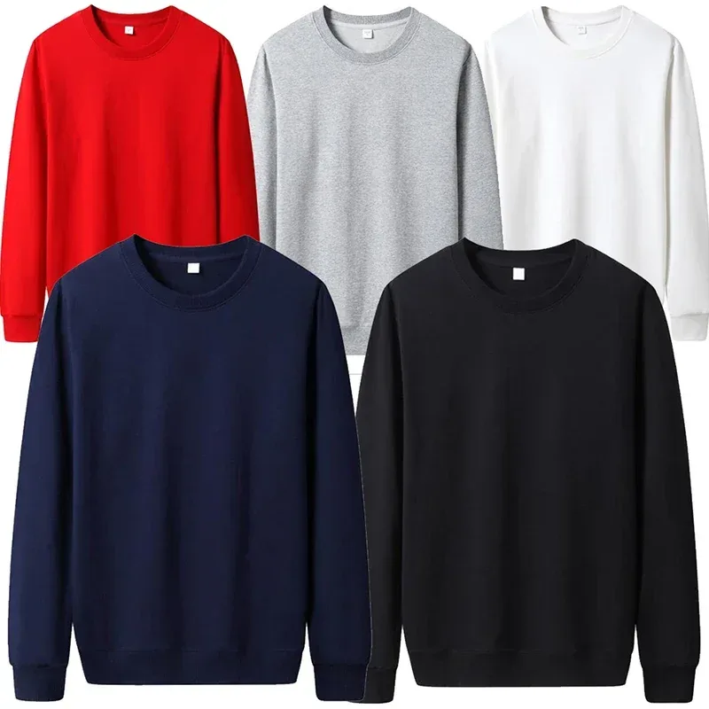 Hoodie Warna Solid Tipis Modis Pria Ideal untuk Pakaian Jalanan Pullover Kasual Musim Gugur