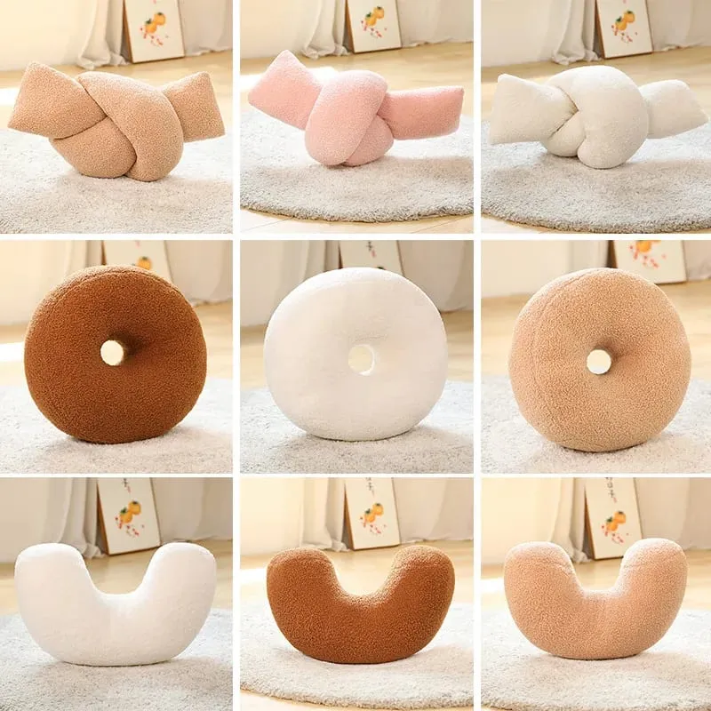 INS Popular Plush Yellow Moon Ball Shape Cushion Stuffed Donut Twist Bar Throw Pillow Home Decoration Room Pillow Birthday Gift — image 8