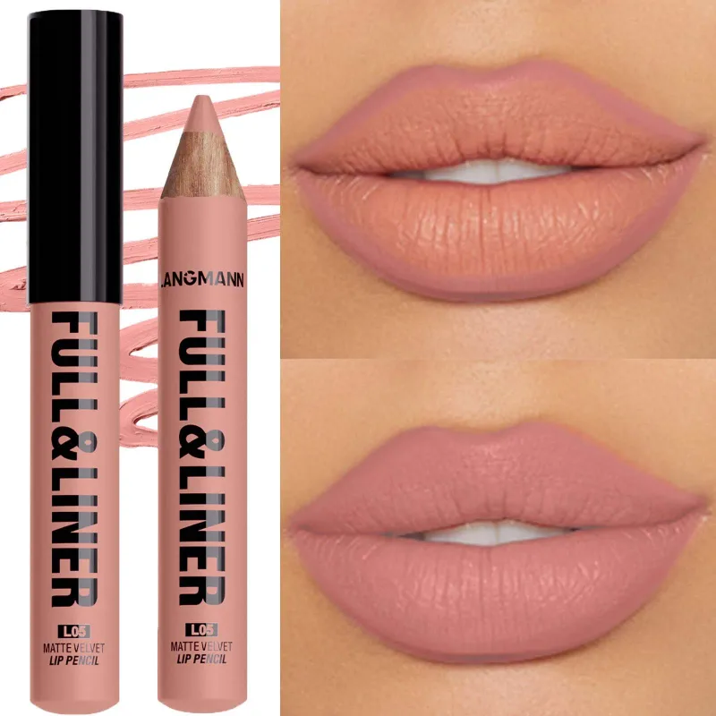 Waterproof Matte Lipliner Pencil Brown Contour Tint Lipstick Pen Long Lasting 12 Color Wooden Lip Liner Pencil Full-lip Makeup — image 13
