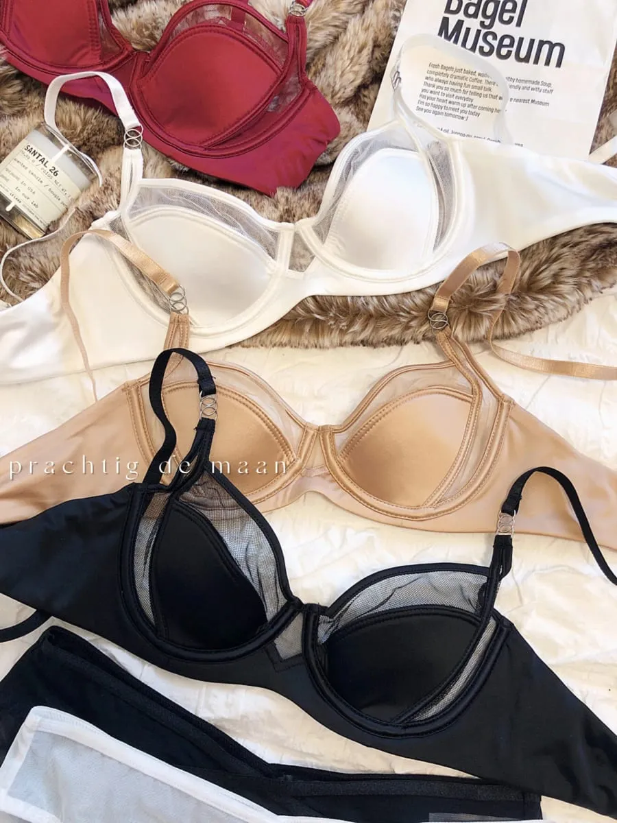 1 ensemble/ensemble de sous-vêtements pour femmes, soutien-gorge Push Up en dentelle, bonnet fin, confortable, brassière d'été en maille respirante, ensemble de Lingerie — image 3