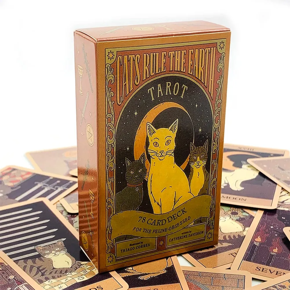 Cats Rule Earth タロットカード 78 オラクルデッキ 猫愛好家やタロット愛好家向けのユニークなカード 占いやギフトに最適 Givi — image 1