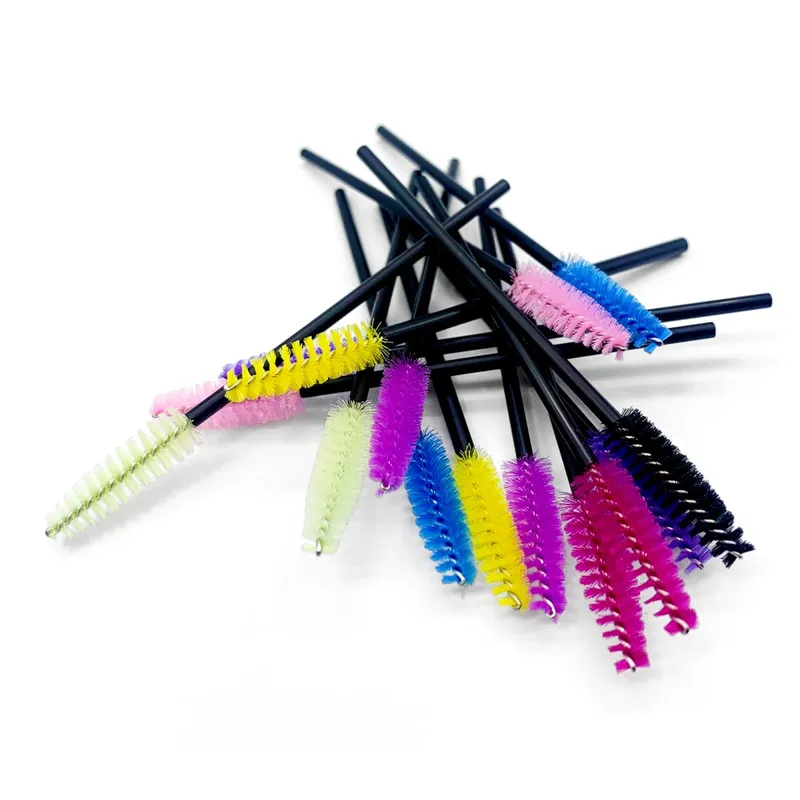 Brosses à cils jetables, manche en diamant en cristal, brosse à cils, baguettes de Mascara à sourcils, fournitures d'extension de cils, outils de maquillage