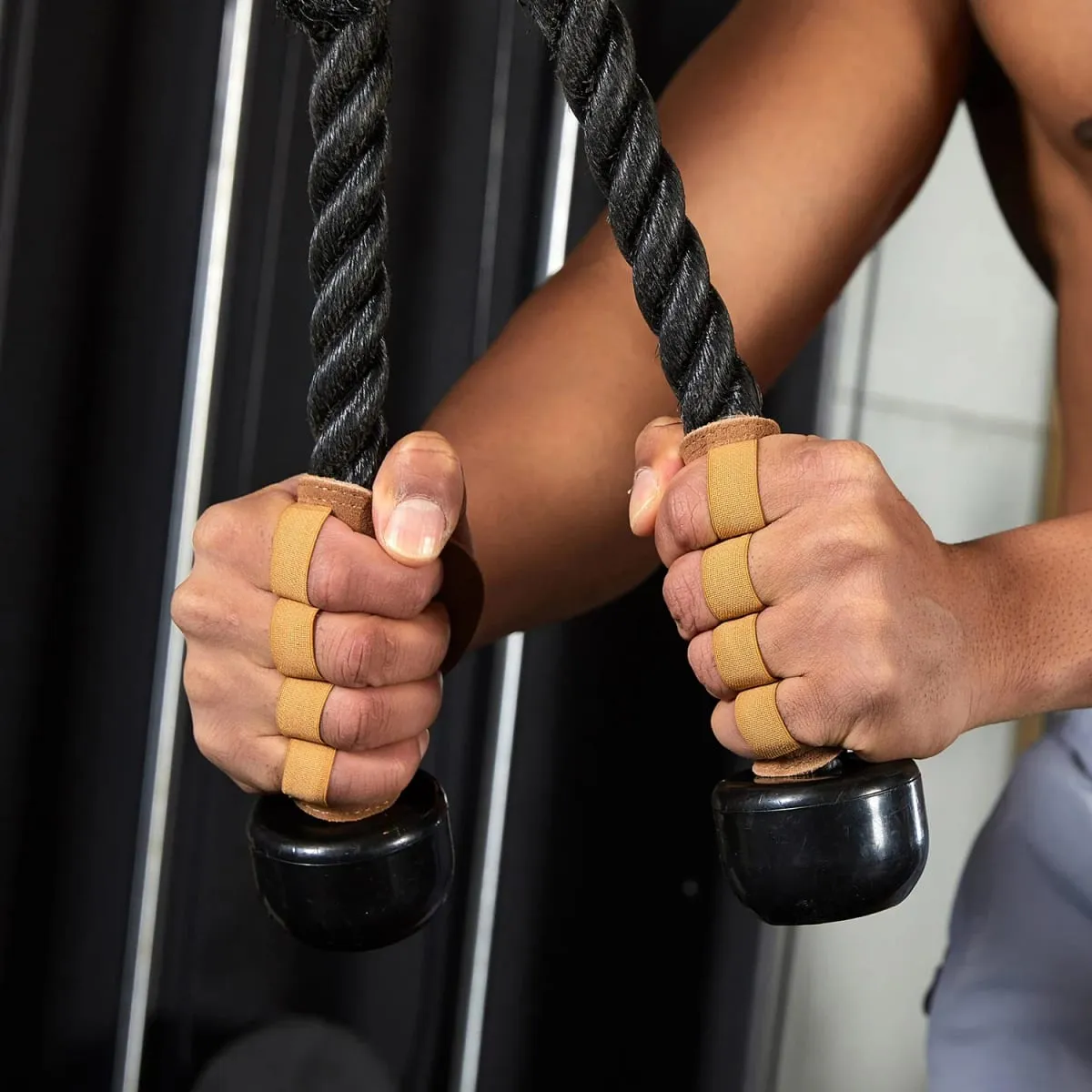 Skórzane rękawice treningowe do podnoszenia ciężarów ochrona dłoni kobiety mężczyźni Fitness sport gimnastyka uchwyty podciąganie podnoszenie ciężarów trening — image 3