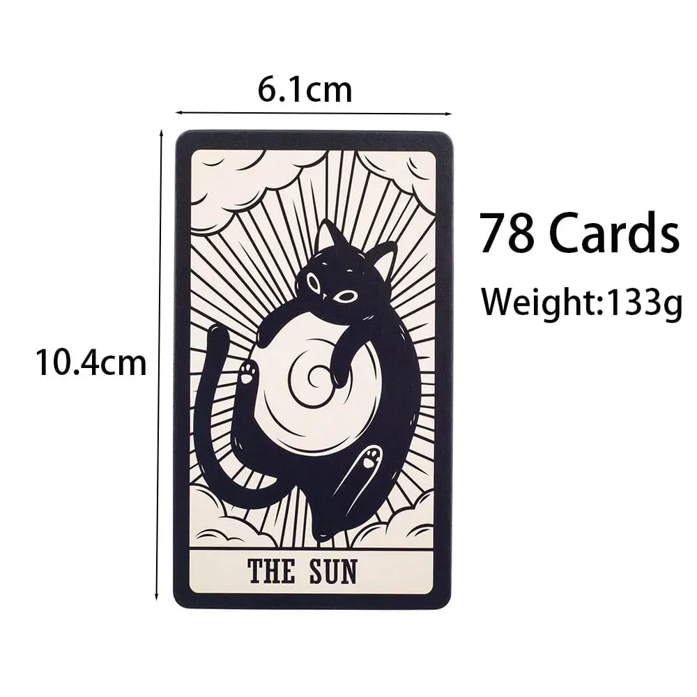 Kitten Tarot Deck 78Pcs Cute Black and White For Beginners Version Mysterious Board Game Fun Fortune telling Kit — image 6