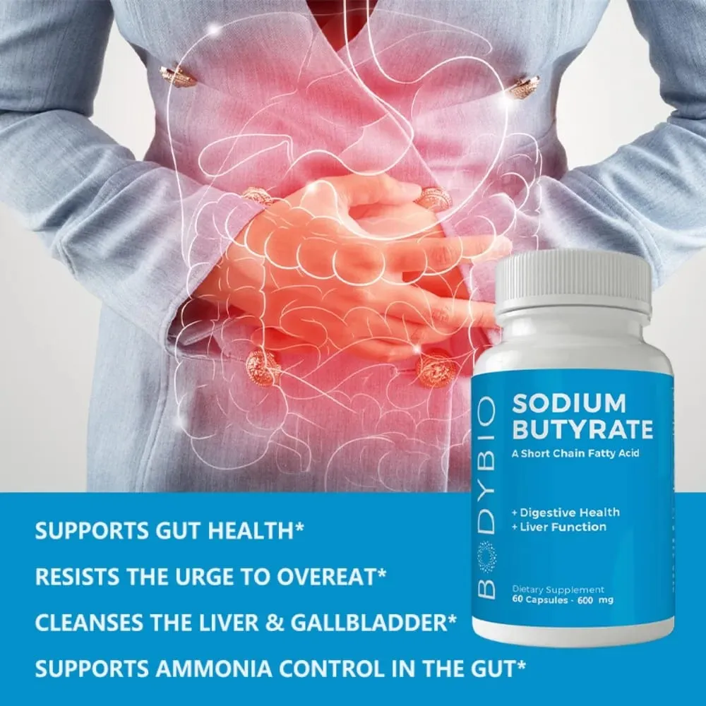 Sodium Butyrate Supplement Capsules para sa Digestion Health Supportloat Gas at Constipation Relief 120 Capsules — image 3