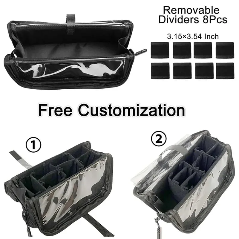 Stand-up Makeup Brushes Storage Bag with Adjustable Dividers Foldable Makeup Artist Storage Large Capacity Makeup Brushes Pouch