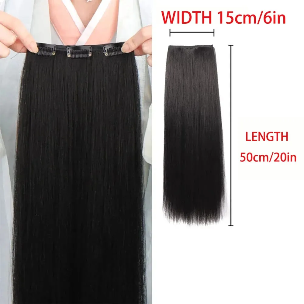 Synthetic black women's vertical hair extensions hair extensions five different lengths of headwear for women's wigs — image 17