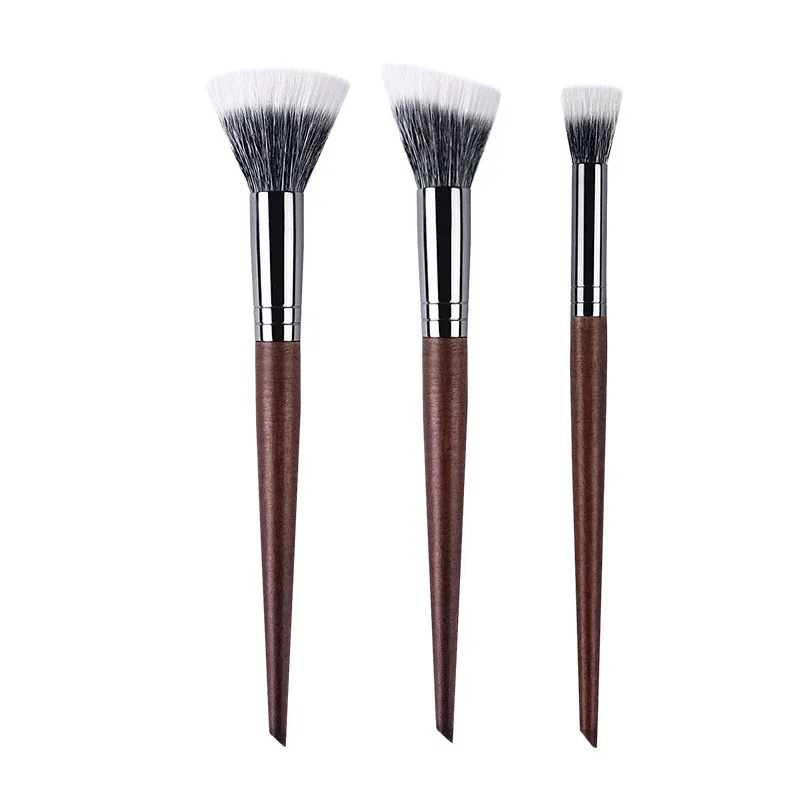 Professional Makeup Brushes Powder contour Setting Multi-Functional Make up Brush Stippling Blush soft Natural wood goat hair — image 14
